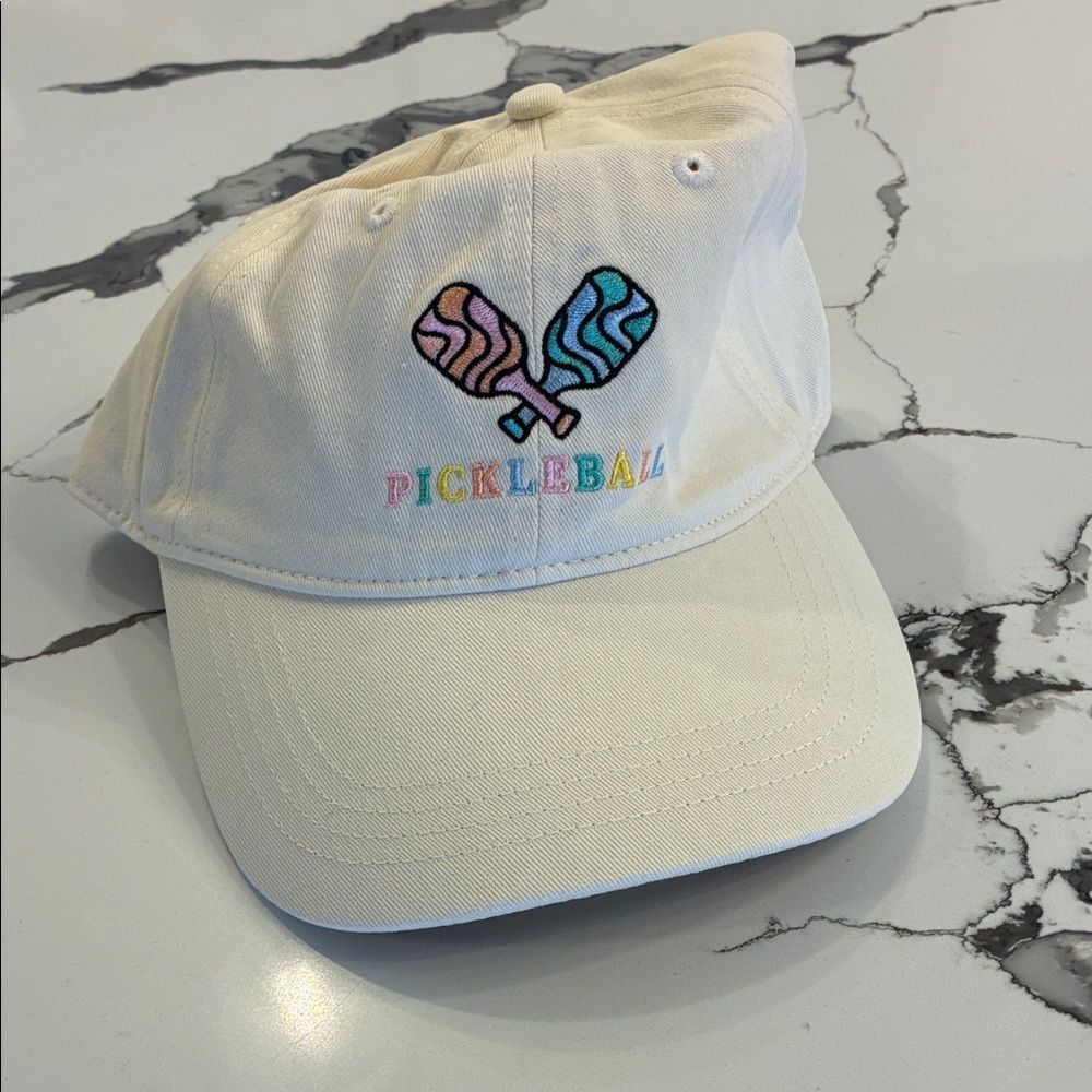 Pickleball Embroidered Cream Hat